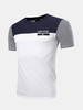 Summer Casual Cotton Striped Printing Letters Fashion Tees Short Sleeve T-shirt For Men