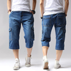 Summer Casual Multi-Pocket Straight Shorts Seventh Length Jeans For Men