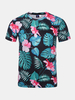 Summer Casual Tee Top 3D floral Design Round Neck Short sleeve T-shirt for Men
