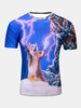 Summer Casual Tee Top 3D Hip-Hop Special Printed Round Neck Short sleeve T-shirt for Men