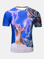 Summer Casual Tee Top 3D Hip-Hop Special Printed Round Neck Short sleeve T-shirt for Men