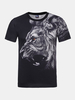Summer Casual Tee Top 3D Lion Dark Style Round Neck Short sleeve T-shirts for Men