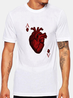 Summer Casual Tee Top Poker Printing Round Neck Short sleeve T-shirt for Men