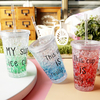 Summer Cold Cups Custom Fashion Green Gradient Color Suction Cups Men and Women Drink Water Cups