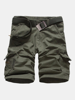 Summer Cotton Blended Fashion Casual Loose Multi-pockets Cargo Shorts for Men