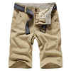 Summer Cotton Solid Color Regular Fit Knee Length Casual Cargo Shorts for Men