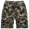Summer Elastic Waist Drawstring Camo Printed Knee Length Casual Shorts for Men
