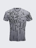 Summer Fashion Irregular Structured Printing T-shirts Breathable Casual Tops Tees For Men
