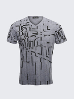 Summer Fashion Irregular Structured Printing T-shirts Breathable Casual Tops Tees For Men