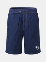 Summer Loose Casual Quick Dry Solid Color Printing Pure Cotton Beach Shorts for Men