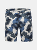 Summer Mens Blue Floral Printing Straight knee-Length Casaul Cotton Shorts