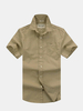 Summer Mens Casual Outdoor Solid color Cargo Shirt Quick-drying Short Sleeve Shirts