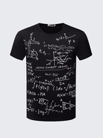 Summer Mens Cool Tees Mathematics Formula Printing Short sleeved Cotton T-shirts