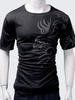 Summer Mens Cotton Printing Slim Short Sleeve Causal O-neck T-shirt