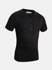 Summer Mens Fashion V Neck Design Buttons All-match Short Sleeved T-Shirts Cotton