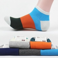 Summer Mens Socks Color Blocking Socks Cool Absorb Sweat Odor Proofing Cotton Socks