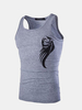 Summer Mens Tattoo Cotton Blend Slim Fit Sweat Absorbent Sleeveless Top Vests