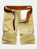 Summer Outdoor Cotton Big Size Loose Solid Color Multi-pocket Casual Cargo Shorts For Men