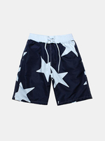 Summer Swimming Beach Stars Printing Knee Length Loose Swimsuit for Men