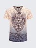 Summer Unique V-neck Chinese Dragon Printing Short Sleeve T-shirts For Men
