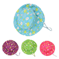 Summer Waterproof Printing Flower Bucket Family cap Double-Sided Wide Brim Sunscreen Hat
