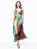 Summer Women Strap Printed Backless Beach Party Maxi Dress