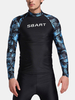 Sun Protective Quick Dry Printing Patchwork Long Sleeve Swimsuit for Men