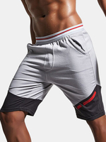 SUPERBODY Mens Summer Elastic Waist Breathable Cotton Knee Length Casual Sport Shorts