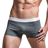 SUPERBODY Sexy Low Waist Pure Cotton Underwear Breathable Soft U Convex Boxers for Men