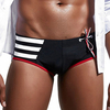 Superbody Sexy Striped Navy Drawstring Brief Trunk Swimsuits for Men