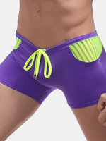 Surf Swimming Beach Casual Mesh Stitching Hot Spring Boxers Trunks for Men