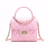 Sweet Candy Color Handbag Casual PU Leather Chain Shoulder Bag