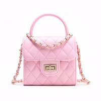Sweet Candy Color Handbag Casual PU Leather Chain Shoulder Bag