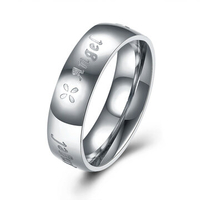 Sweet Couple Ring ANGEL Flower Stainless Steel Men Women Ring