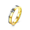 Sweet Couple Ring Gold Silver Two Zircon Men Women Ring