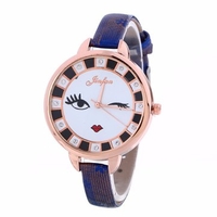 Sweet Girl Watch Simple Leather Rhinestone Cute Girl Watch for Women Gift