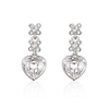 Sweet Heart Earrings Tassel Rhinestone Crustal Earrings