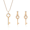 Sweet Jewelry Set Key Cross Rhinestone Earrings Necklace Set