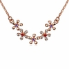 Sweet Luxury Necklace Five Rhinestone Flower Women Necklace
