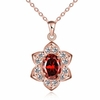 Sweet Luxury Necklace Flower Rhinestone Glass Crystal Women Necklace
