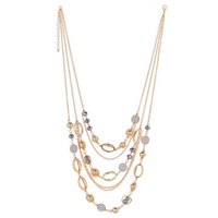 Sweet Necklace Alloy Multilayer Ball Tassel Necklace