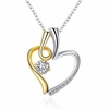 Sweet Necklace Heart Rhinestone Necklace for Women Gift