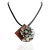 Sweet Trendy Necklace Leather Flower Brooch Necklace