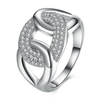 Sweet Wedding Ring Circle Full Zircon Platinum Ring