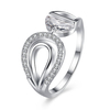 Sweet Wedding Ring Rhinestone Crystal Platinum Ring for Women Gift