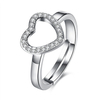 Sweet Wedding Ring Silver Hollow Heart Zircon Ring Gift