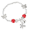 Sweet Women Bracelet Alloy Crystal Butterfly Flower Bell Bracelet