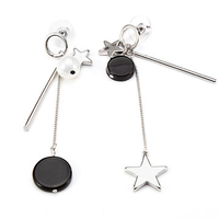 Sweet Women Earrings Alloy Tassel Star Moon Pearl Earrings