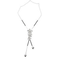 Sweet Women Necklace Flower Rhinestone Elegant Necklace