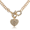 Sweet Women Necklace Gold Heart Rhinestone Wedding Necklace